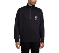 Armani Exchange Herren Icon Project, Embroidered Logo, Front Zip Sweatshirt, Deep Navy, XXL