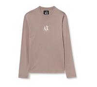 Armani Exchange Herren Icon Project, Embroidered Logo, Long Sleeve T-Shirt, Treibholz-Braun, M