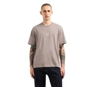 Armani Exchange Herren T-Shirt Icon Project Rundhals Kurzarm Logo-Stickerei Baumwolle Beige L