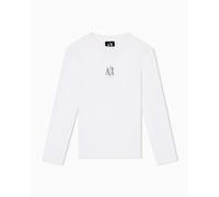 Armani Exchange Herren Icon Project Logo-Stickerei Langarm T-Shirt, beige, XL