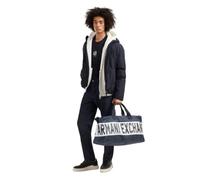 Armani Exchange Herren Icon Project Logo-Stickerei Langarm T-Shirt, Dunkles Marineblau, M