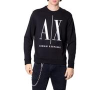 Armani Exchange für Herren. 8NZMPAZJ1ZZ1200 ICON Necro Rundhalsausschnitt Sweatshirt (S), Schwarz, Lässig, Baumwolle, Langarm