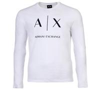 ARMANI EXCHANGE Longsleeve Herren Slim Fit Langarm Rundhals Baumwolle weiß, M