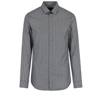 Armani Exchange Herren-Langarmshirt, schmale Passform, Mikrodruck, Black Circle Ax-Logo, Größe L, Black Circle Ax-Logo, L