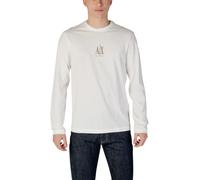Armani Exchange Herren Icon Project, Embroidered Logo, Long Sleeve T-Shirt, Cremeweiß, M/XXL