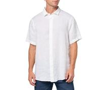 Armani Exchange Herren Leinenhemd, kurzärmelig, Normale Passform, Weiß, XL, weiß, XL