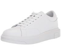 Armani Exchange Herren Sneaker Basic Back Extended Logo aus Leder mit Label-Details Weiss Größe 45