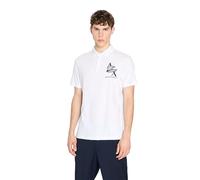 Armani Exchange Herren Regular Fit Cotton Jersey Eagle Logo Polo Shirt, Weiß, XXL EU