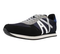 Armani Exchange Herren Retro Trainer Sneaker, Schwarz + Marineblau + G, 40 EU