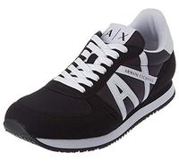 Armani Exchange Herren Rio Side Logo Sneaker, Schwarz Weiß, 45 EU