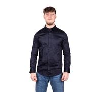 Armani Exchange Herren Smart Stretch Satin Freizeithemd, Blau, L