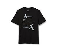 Armani Exchange Herren Sustainable, Regular Fit, Printed Eagle Logo T-Shirt, Schwarz, XS EU