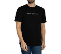 Armani Exchange Herren Zentrales Logo T-Shirt, Black/Gold, XL