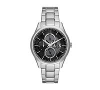 Armani Exchange Herrenuhr, Multifunktionsuhrwerk, Edelstahl, mit 42 mm Gehäusegröße und Lederoder Stahlarmband