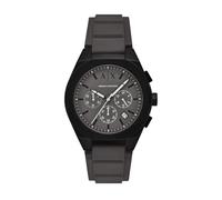 Armani Exchange Herrenuhr Chronograph SYNC AX4191 – Quarz, 42 mm, Silikonband, grau/schwarz