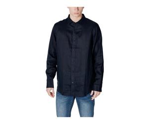 Armani Exchange - Langarm Leinenhemd - - Shirts - Herren - Blau - S