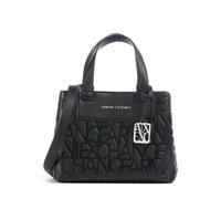 Armani Exchange Damen Liz Patent Small Tote Bag Tragetasche, Schwarz