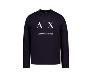 ARMANI EXCHANGE Longsleeve Herren Slim Fit Langarm Rundhals Baumwolle blau, L