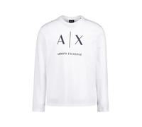 ARMANI EXCHANGE Longsleeve Herren Slim Fit Langarm Rundhals Baumwolle weiß, M