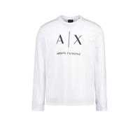 ARMANI EXCHANGE Longsleeve Herren Slim Fit Langarm Rundhals Baumwolle weiß, S