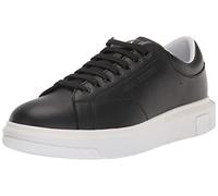 Armani Exchange Herren ActionLeather,sidelogo,Laceup Sneaker, Black, 42.5 EU
