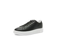 Armani Exchange Male ActionLeather,sidelogo,Laceup, Lace up Sneaker, Black, 44.5