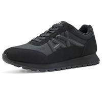 Armani Exchange Men Side Geometric Logo Motifs Sneaker, Black, 7M