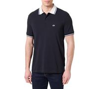 Armani Exchange Men's 3D Embroidered Logo Back Collar Logo Polo Shirt,Blue,L