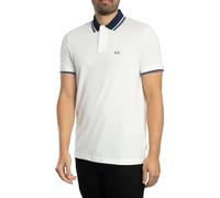 Armani Exchange Men's 3D Embroidered Logo Back Collar Logo Polo Shirt,Off White,M