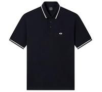 Armani Exchange Men's 3D Embroidered Logo Sleeves Logo Bicolor Collar Polo Shirt,Blue,L