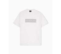Armani Exchange Herren Kurzarm-T-Shirt 3D-Aufdruck großes Frontlogo Weiß S