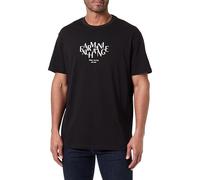 Armani Exchange Men's 3D Printed Front Logo Plain T-Shirt,Black,XL