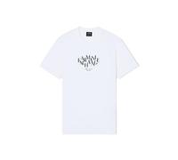 Armani Exchange Herren-T-Shirt Xm002782_af10356 – 3D-gedrucktes Frontlogo – Off White, Größe M