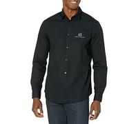 Armani Exchange Men's A|x Armani Exchange Long Sleeve Icon Logo Button Shirt Black,S
