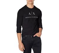 Armani Exchange Men's A|x Long Sleeve Logo Crewneck T-Shirt Blue,M
