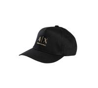 Armani Exchange Men's Black and Gold, Patch Logo,Baseball Cap,Black,One Size