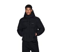 Armani Exchange Men's Cuffed Sleeve, Side Logo, Zipped Hood, Down Coat, Black, XL