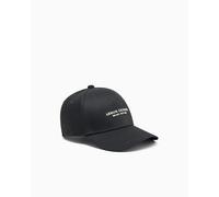 Armani Exchange Men's Curved Visor Milano-New York Logo Lettering Baseball Cap, Black, TU