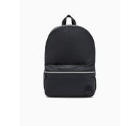 Armani Exchange Men's double pocket down side logo patch backpack, Black, Medium