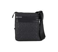 Armani Exchange Herren-Umhängetasche Doppelfach geprägtes Monogramm Schwarz Einheitsgröße