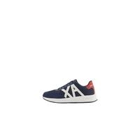 Armani Exchange Men's Dusseldorf Contrast Logo, Sneaker, Navy+red, 44