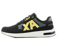 Armani Exchange Men's Dusseldorf Embossed Geometric Motifs Sneaker Lace up Black+ Grey+ Yellow,39