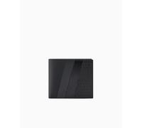 Armani Exchange Men's Dylan, Bifold Coin Pocket Two Stripes Bi-Fold Wallet,Black,One Size