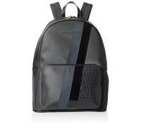 Armani Exchange Men's Dylan, Essential, Two Stripes Metal Logo Backpack,Black,One size