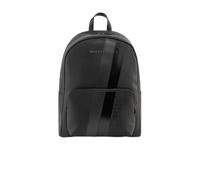 Armani Exchange Men's Dylan, Essential, Two Stripes Metal Logo Backpack,Black,One size