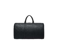 Armani Exchange Men's Embossed Monogram Texture Luggage- Carry-On Luggage, Black