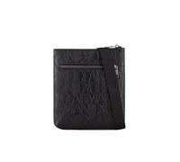 Armani Exchange Men's Essentail, Jim, sustainable, all over logo Flat crossbody, Black, One size