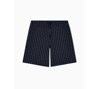 Armani Exchange Men's Essential, All-Over Monogram, Bermuda Shorts,Black,M