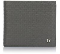 Armani Exchange Men's Essential, Elba, Debossed Overall Logo Bi-Fold Wallet, Dark Shadow