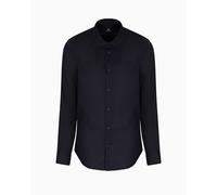Armani Exchange Herren Essential, Emboridered Tonal Logo Hemd, Dunkles Marineblau, M